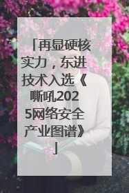 再显硬核实力，东进技术入选《嘶吼2025网络安全产业图谱》