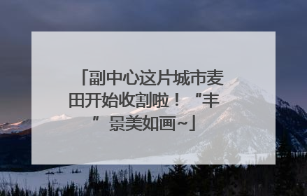 副中心这片城市麦田开始收割啦！“丰”景美如画~