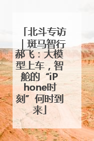 北斗专访｜斑马智行郝飞：大模型上车，智舱的“iPhone时刻”何时到来