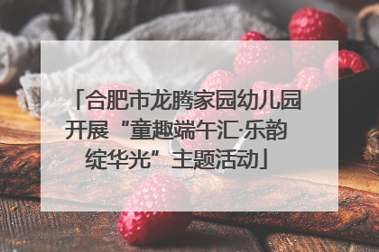 合肥市龙腾家园幼儿园开展“童趣端午汇·乐韵绽华光”主题活动