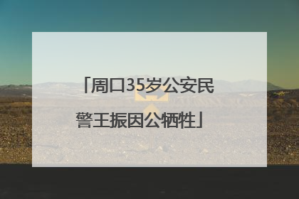 周口35岁公安民警王振因公牺牲