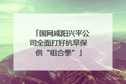 国网咸阳兴平公司全面打好抗旱保供“组合拳”