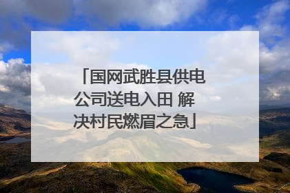 国网武胜县供电公司送电入田 解决村民燃眉之急