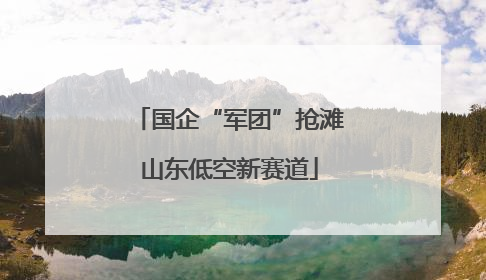 国企“军团”抢滩山东低空新赛道