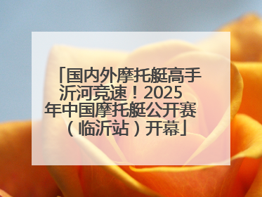 国内外摩托艇高手沂河竞速！2025年中国摩托艇公开赛（临沂站）开幕