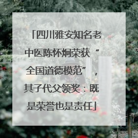 四川雅安知名老中医陈怀炯荣获“全国道德模范”，其子代父领奖：既是荣誉也是责任