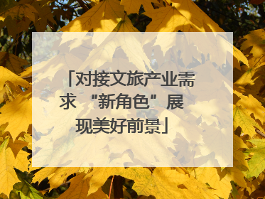 对接文旅产业需求 “新角色”展现美好前景
