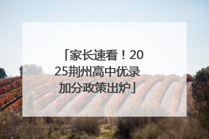 家长速看！2025荆州高中优录加分政策出炉