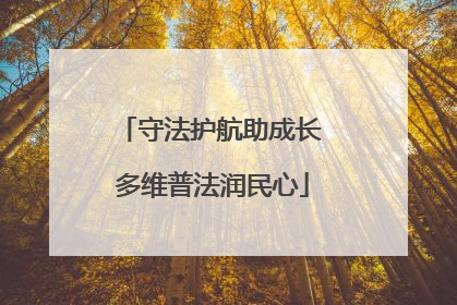 守法护航助成长 多维普法润民心