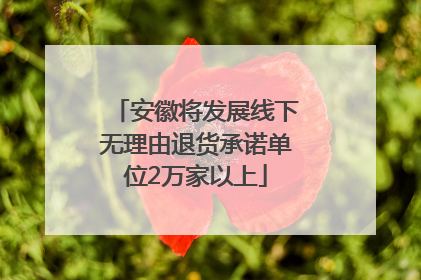 安徽将发展线下无理由退货承诺单位2万家以上