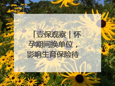 壹保观察｜怀孕期间换单位，影响生育保险待遇享受吗？