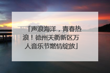 声浪海洋，青春热浪！德州天衢新区万人音乐节燃情绽放