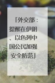 外交部：提醒在伊朗、以色列中国公民加强安全防范