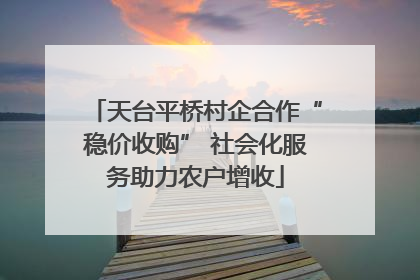 天台平桥村企合作“稳价收购” 社会化服务助力农户增收