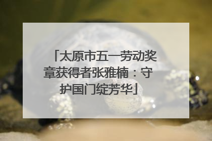 太原市五一劳动奖章获得者张雅楠：守护国门绽芳华