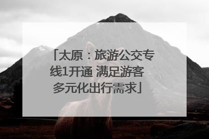 太原：旅游公交专线1开通 满足游客多元化出行需求