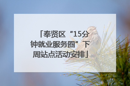 奉贤区“15分钟就业服务圈”下周站点活动安排