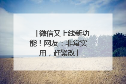 微信又上线新功能！网友：非常实用，赶紧改