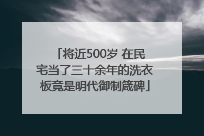 将近500岁 在民宅当了三十余年的洗衣板竟是明代御制箴碑