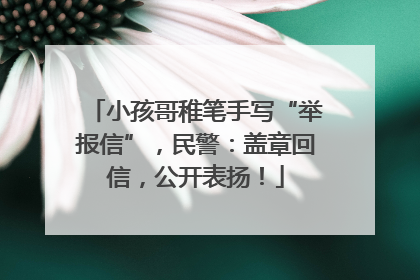 小孩哥稚笔手写“举报信”，民警：盖章回信，公开表扬！