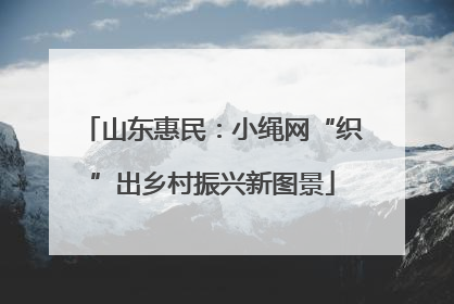山东惠民：小绳网“织”出乡村振兴新图景