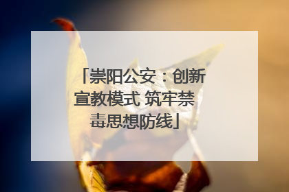 崇阳公安：创新宣教模式 筑牢禁毒思想防线