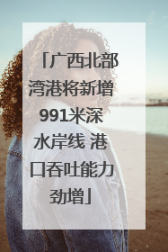 广西北部湾港将新增991米深水岸线 港口吞吐能力劲增