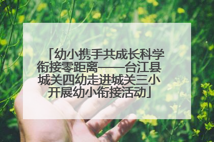 幼小携手共成长科学衔接零距离——台江县城关四幼走进城关三小开展幼小衔接活动