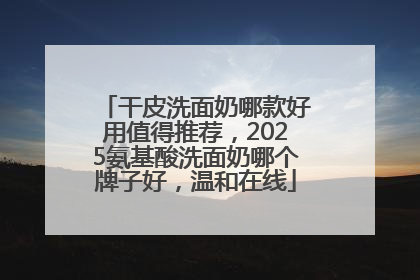 干皮洗面奶哪款好用值得推荐，2025氨基酸洗面奶哪个牌子好，温和在线
