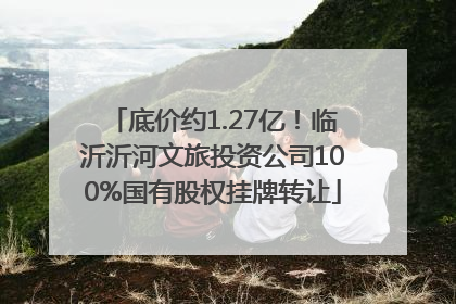 底价约1.27亿！临沂沂河文旅投资公司100%国有股权挂牌转让