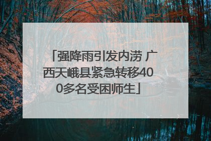 强降雨引发内涝 广西天峨县紧急转移400多名受困师生