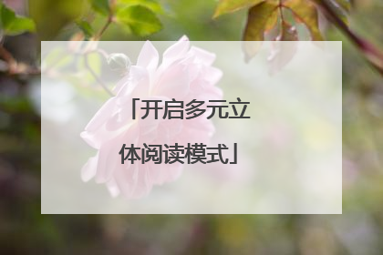 开启多元立体阅读模式
