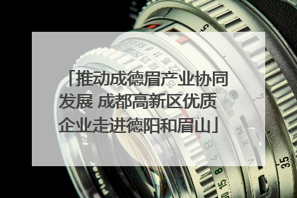 推动成德眉产业协同发展 成都高新区优质企业走进德阳和眉山