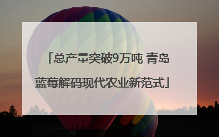 总产量突破9万吨 青岛蓝莓解码现代农业新范式