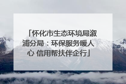 怀化市生态环境局溆浦分局：环保服务暖人心 信用帮扶伴企行