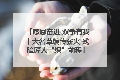 感恩奋进 双争有我｜大名草编传薪火 残障匠人“织”前程