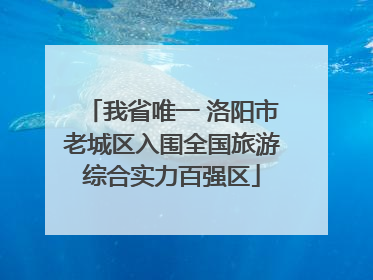 我省唯一 洛阳市老城区入围全国旅游综合实力百强区