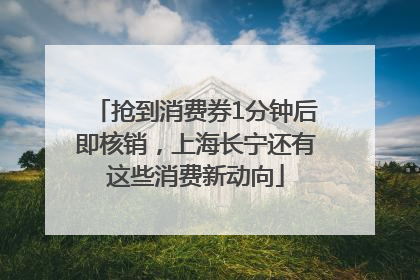 抢到消费券1分钟后即核销，上海长宁还有这些消费新动向