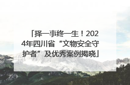 择一事终一生！2024年四川省“文物安全守护者”及优秀案例揭晓
