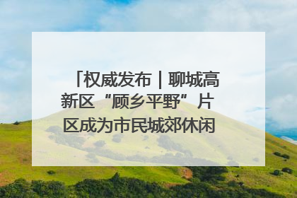 权威发布｜聊城高新区“顾乡平野”片区成为市民城郊休闲全新目的地