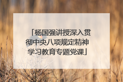 杨国强讲授深入贯彻中央八项规定精神学习教育专题党课