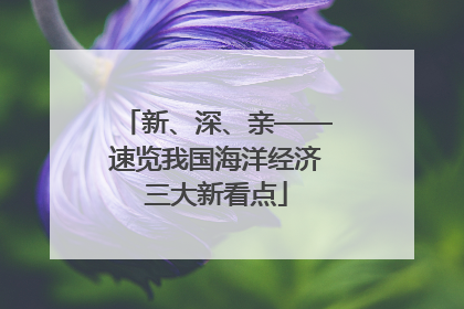 新、深、亲——速览我国海洋经济三大新看点
