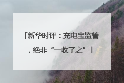 新华时评：充电宝监管，绝非“一收了之”