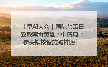 早AI大众｜国际禁毒日 致敬禁毒英雄；中情局：伊关键核设施被摧毁