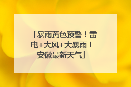 暴雨黄色预警！雷电+大风+大暴雨！安徽最新天气
