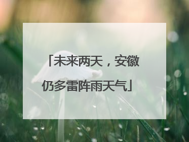 未来两天，安徽仍多雷阵雨天气