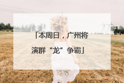 本周日，广州将演群“龙”争霸