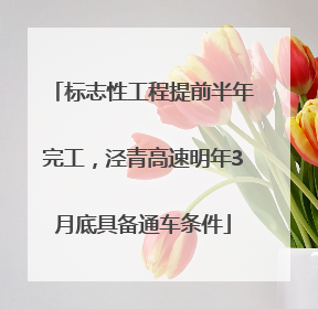 标志性工程提前半年完工，泾青高速明年3月底具备通车条件