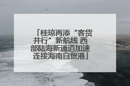 桂琼再添“客货并行”新航线 西部陆海新通道加速连接海南自贸港