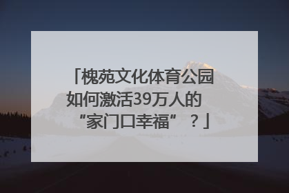 槐苑文化体育公园如何激活39万人的“家门口幸福”？